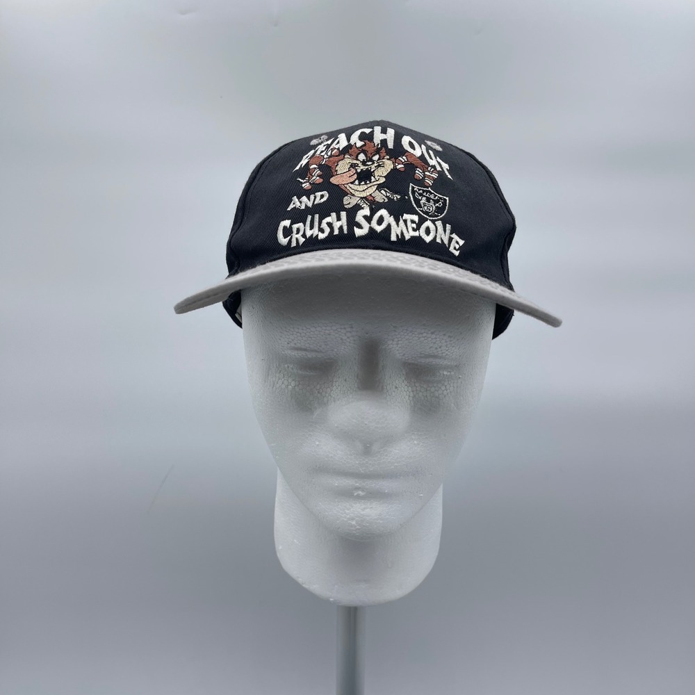 Drew Pearson Vintage 1997 NFL OSFA Black Los Angeles Raiders Taz Snapback Hat